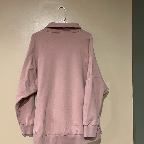 Evereve Juliana Tunic Mock Neck Sweatshirt Dusty Rose Size Large - Picture 3 of 5
